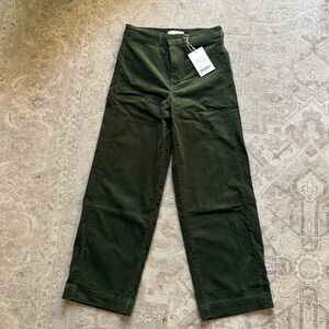 Everlane Green Corduroy High-Rise Ankle Pants sz 6